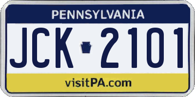 PA license plate JCK2101