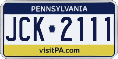 PA license plate JCK2111