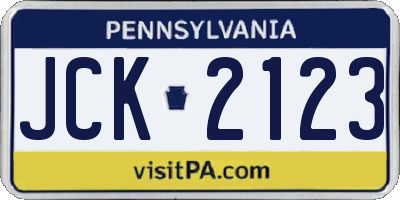 PA license plate JCK2123