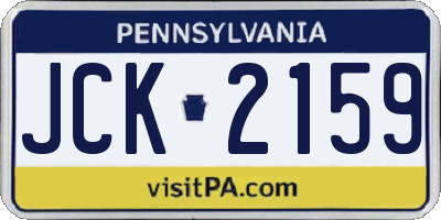 PA license plate JCK2159