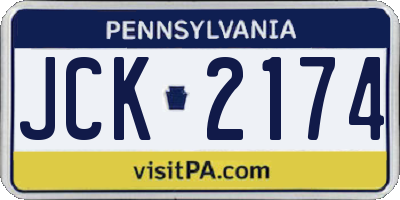 PA license plate JCK2174