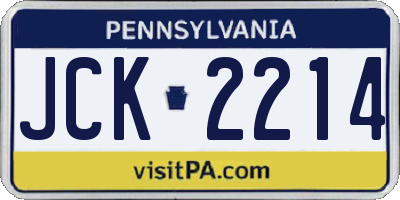 PA license plate JCK2214