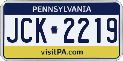 PA license plate JCK2219