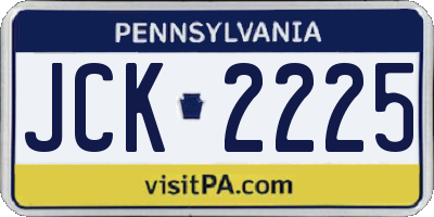 PA license plate JCK2225