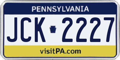PA license plate JCK2227
