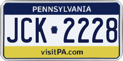 PA license plate JCK2228
