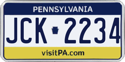 PA license plate JCK2234