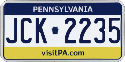 PA license plate JCK2235