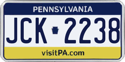 PA license plate JCK2238