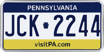 PA license plate JCK2244