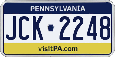 PA license plate JCK2248