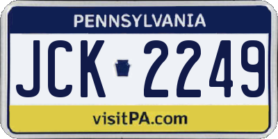 PA license plate JCK2249