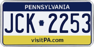 PA license plate JCK2253