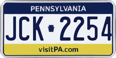 PA license plate JCK2254