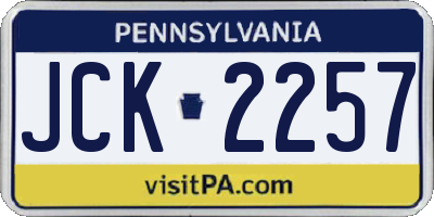 PA license plate JCK2257