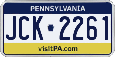 PA license plate JCK2261