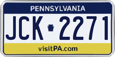 PA license plate JCK2271
