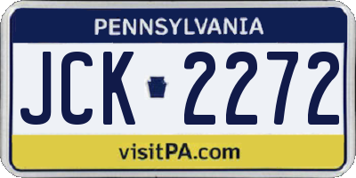 PA license plate JCK2272