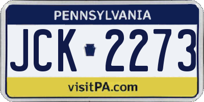 PA license plate JCK2273