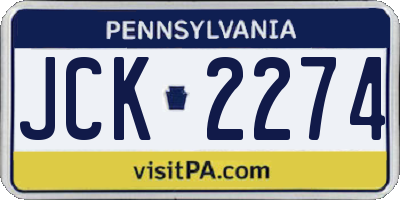 PA license plate JCK2274