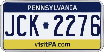 PA license plate JCK2276
