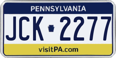PA license plate JCK2277