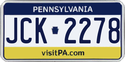 PA license plate JCK2278