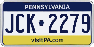 PA license plate JCK2279