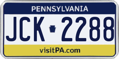 PA license plate JCK2288