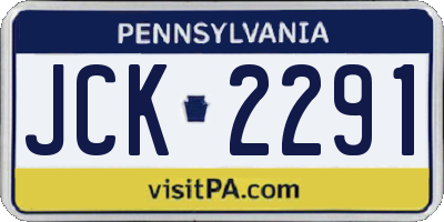 PA license plate JCK2291