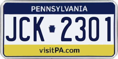 PA license plate JCK2301