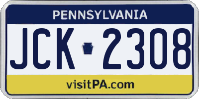 PA license plate JCK2308