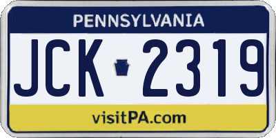 PA license plate JCK2319
