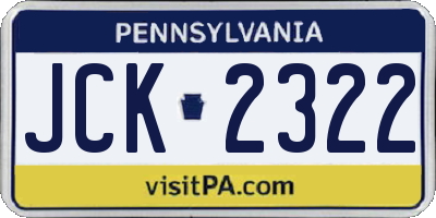 PA license plate JCK2322