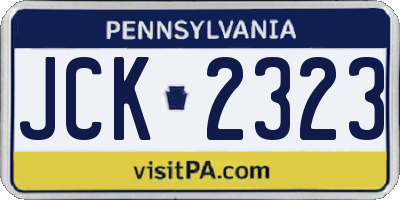 PA license plate JCK2323