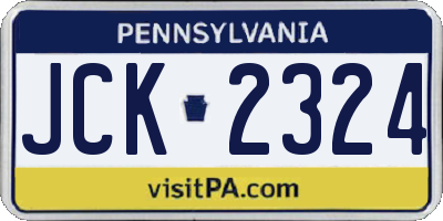 PA license plate JCK2324