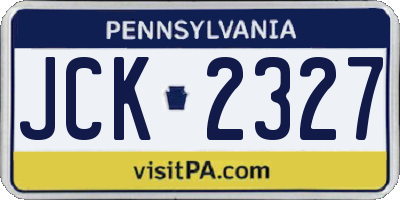 PA license plate JCK2327