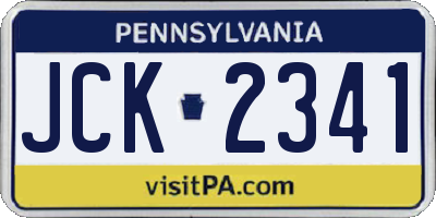 PA license plate JCK2341