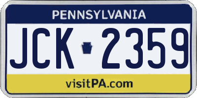 PA license plate JCK2359