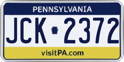 PA license plate JCK2372
