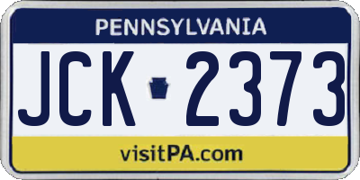 PA license plate JCK2373