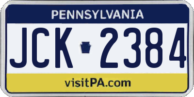 PA license plate JCK2384