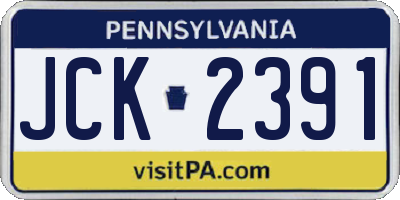 PA license plate JCK2391