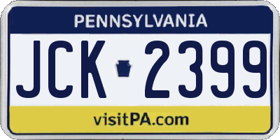 PA license plate JCK2399