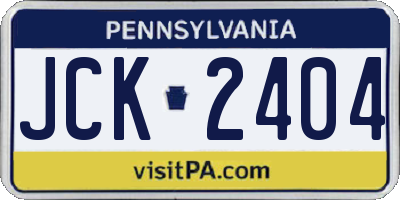 PA license plate JCK2404