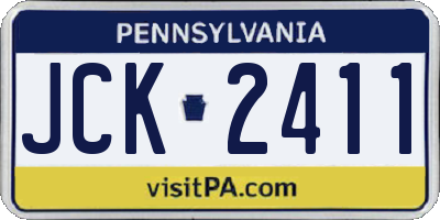 PA license plate JCK2411
