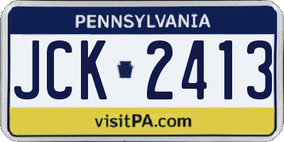 PA license plate JCK2413