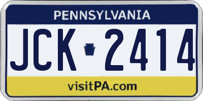 PA license plate JCK2414