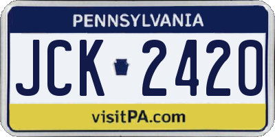 PA license plate JCK2420