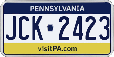 PA license plate JCK2423